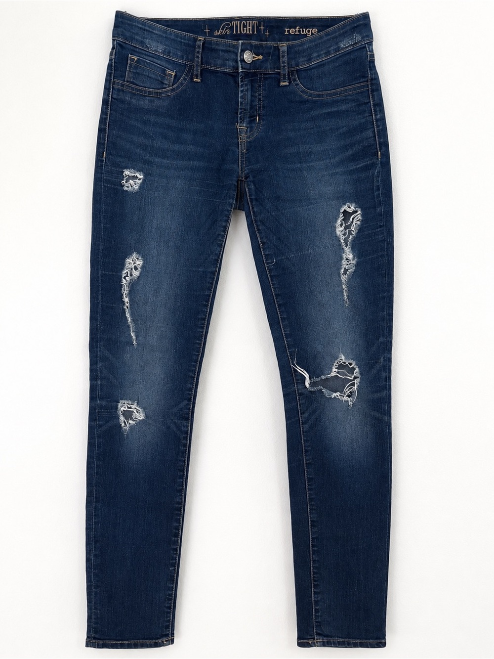 Like new Refuge Distressed Skinny Jeans - Dark Blue